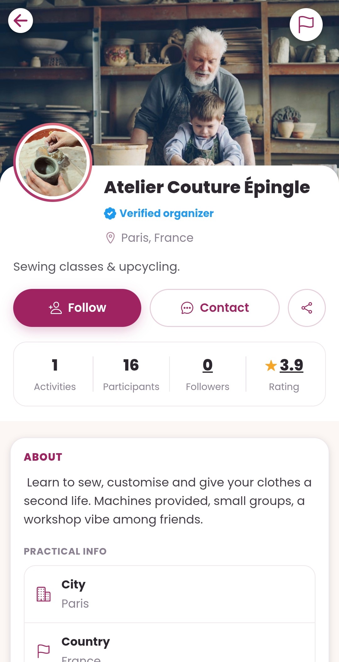 Vorschau der GirlsConnect-App — Veranstalterinnen-Seite
