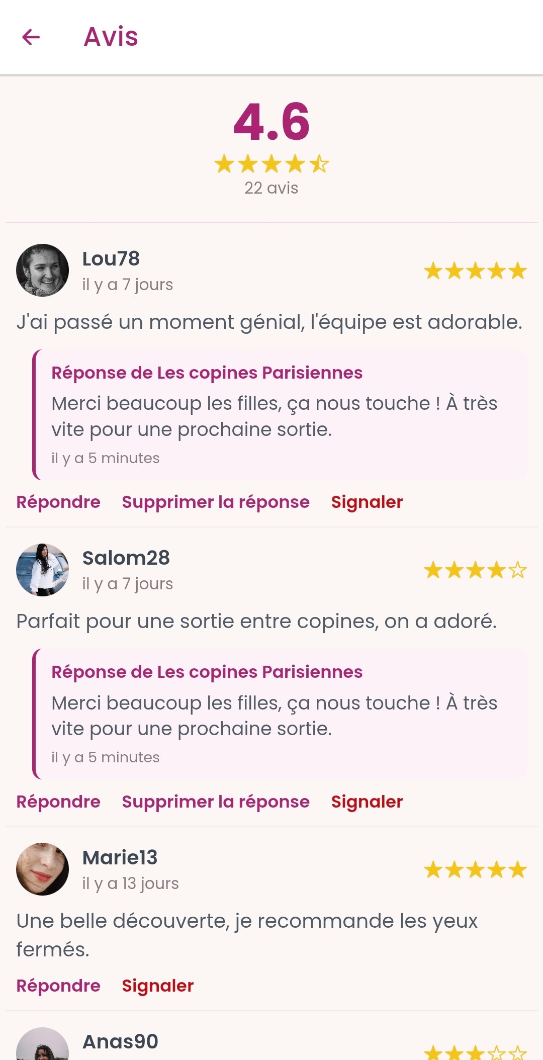 Aperçu de l'app GirlsConnect — avis et réponses